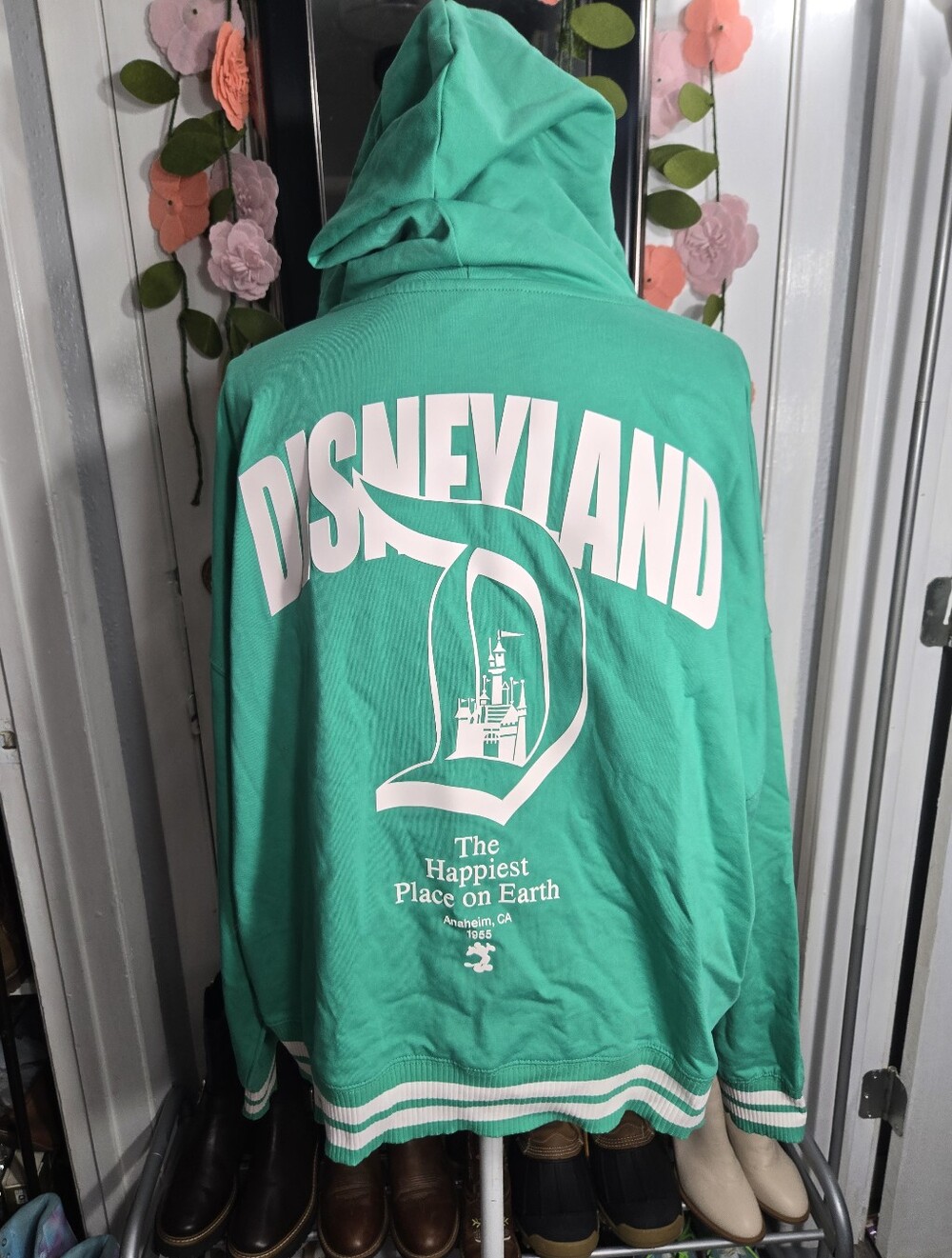 Women Disneyland Varsity Hoodie Green NWT Sz XL - Picture 5 of 12